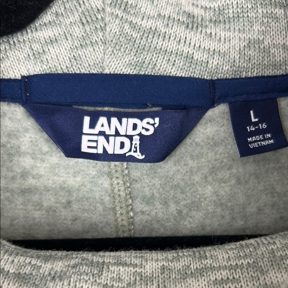 Lands’ End Women's Gray Sweater Fleece Cowl Neck  Size Large - Picture 3 of 12